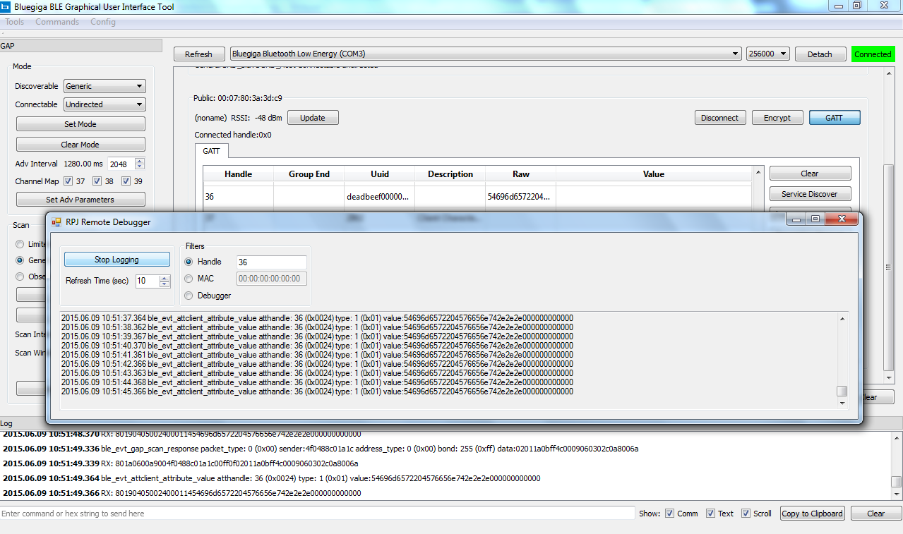 Log Parser for Bluegiga BLEGUI