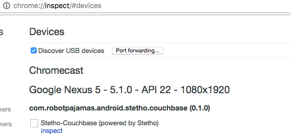 Chrome USB device inspector