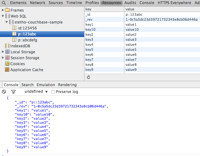 Couchbase key-value example using Stetho